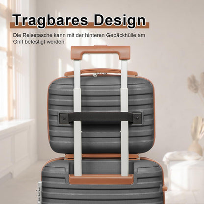 Joyway Kofferset 6tlg Hartschale TSA-Schloss 4 Rollen Grau/Braun