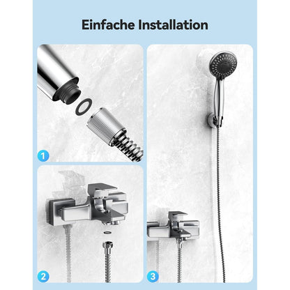 Hochdruck Duschkopf mit 5 Strahlarten & Wassersparer