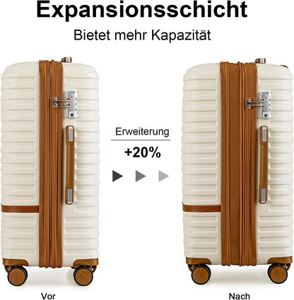 Joyway Hartschalen-Kofferset mit Beautycase, TSA-Schloss & 4 Rollen in