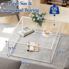 Moderner Couchtisch aus gehärtetem Glas in Weiß 66,4 x 66,4