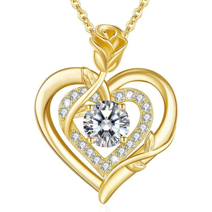 Moissanite Halskette Damen Silber 925 Herz Anhänger Valentinstag Geschenk