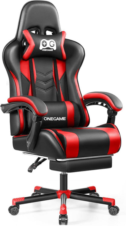 Ergonomischer Gaming Stuhl mit Fußstütze und 155° Neigungswinkel