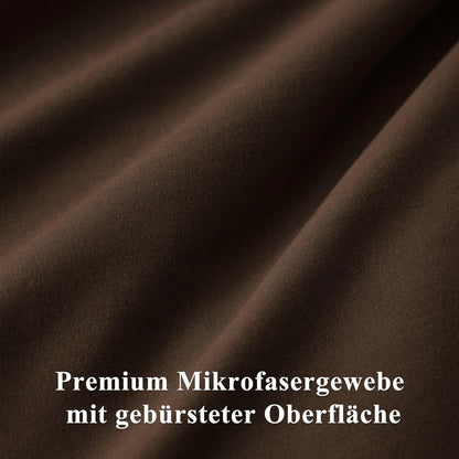 Kissenbezug 40x80 2er Set Braun Mikrofaser mit Reißverschluss