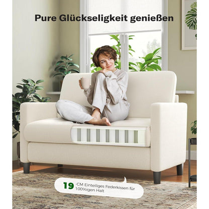 Kleines 2-Sitzer Sofa 130cm – Gemütliche Mini Couch für Wohnzimmer
