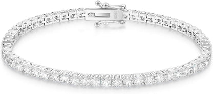 Elegantes Moissanite Tennisarmband Silber 925 VVS1 D Farbe 3mm