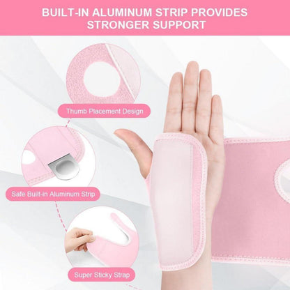 Handgelenkbandage mit Aluminiumstab für Damen & Herren - Pink (Rechts)