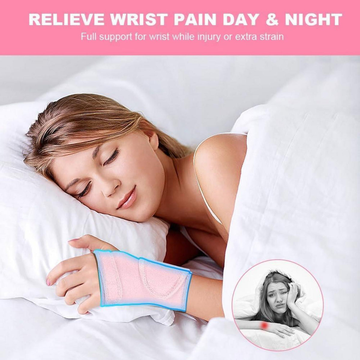 Handgelenkbandage mit Aluminiumstab für Schmerzlinderung und Stabilisierung (Links)