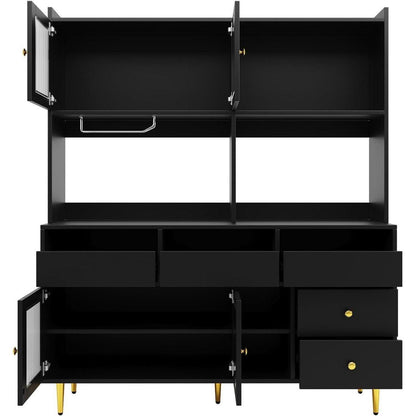 Restaurant Hochschrank mit Glastür & Weinregal (145x39x171cm)
