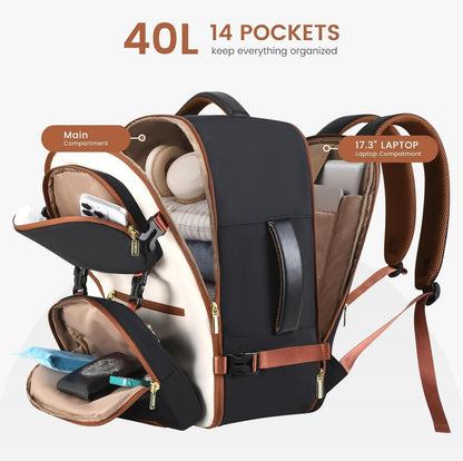 Reiserucksack Handgepäck 17.3 Zoll Laptop Cabin Bag 40L Urlaub