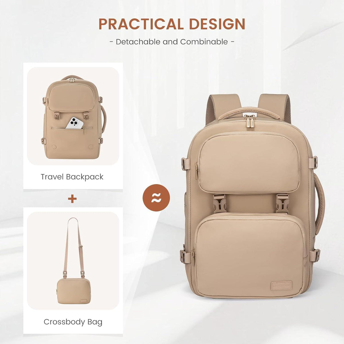 Handgepäck Rucksack 40L Damen Reiserucksack 17.3 Zoll Laptop