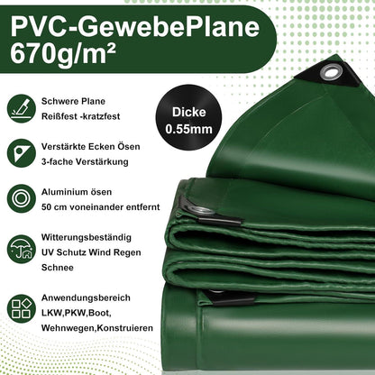 LKW Abdeckplane 3x5m | Premium PVC Plane mit Ösen – Wasserdicht & Reißfest