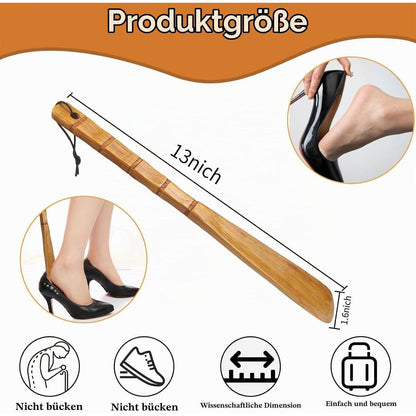 Holz Schuhlöffel mit langem Griff – Ideal für Schwangere