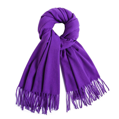 kuschelweich Schal Damen lang mit Fransen violett