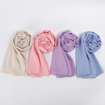 Chiffon Hijab Schals Damen 4er Set Premium Weich Mixcolor Geschenkbox