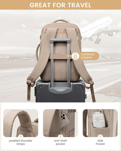 Handgepäck Rucksack 40L Flugzeug Reiserucksack Damen Herren 17 Zoll