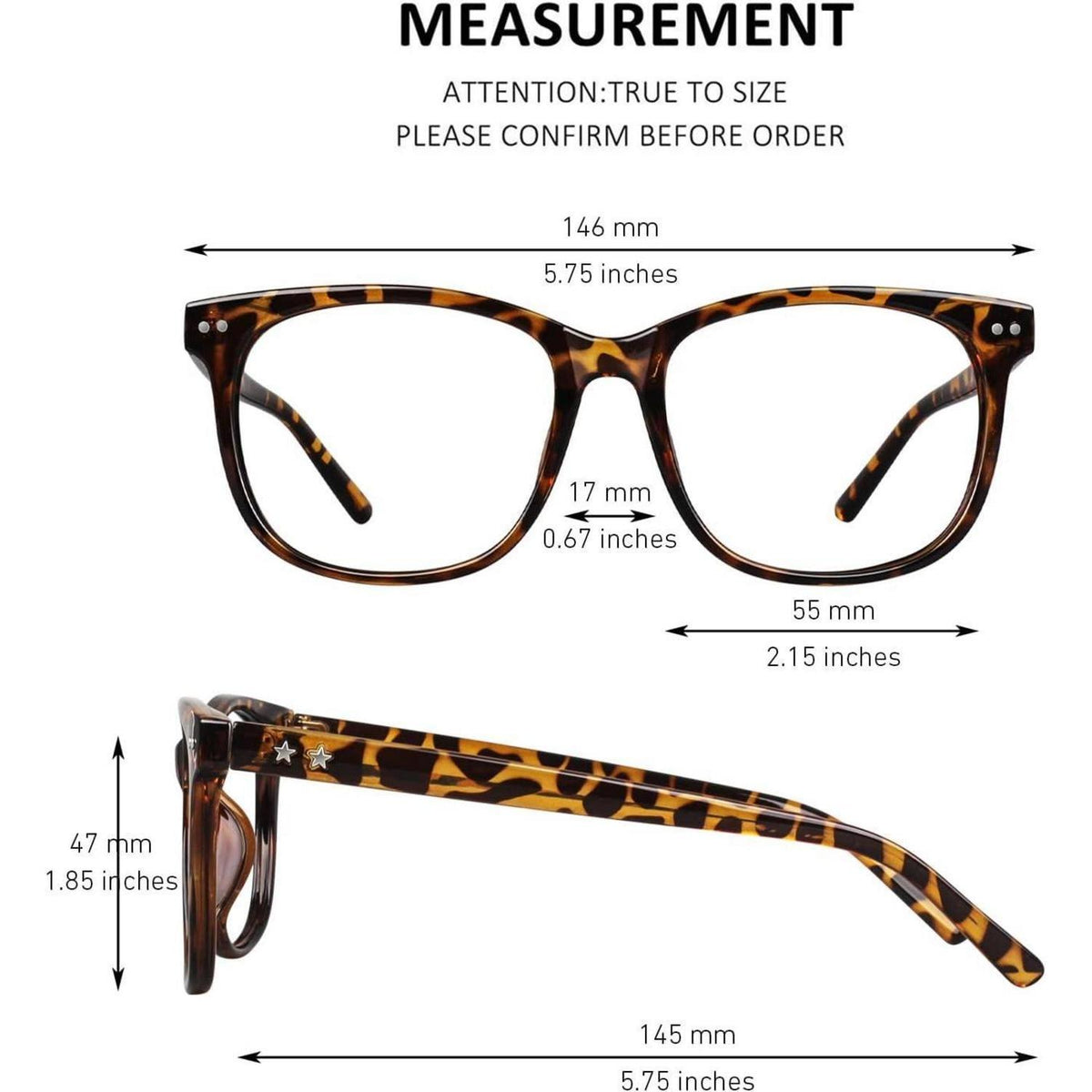 Hornbrille mit Leopardenmuster, UV400 Schutz, Großer Rahmen
