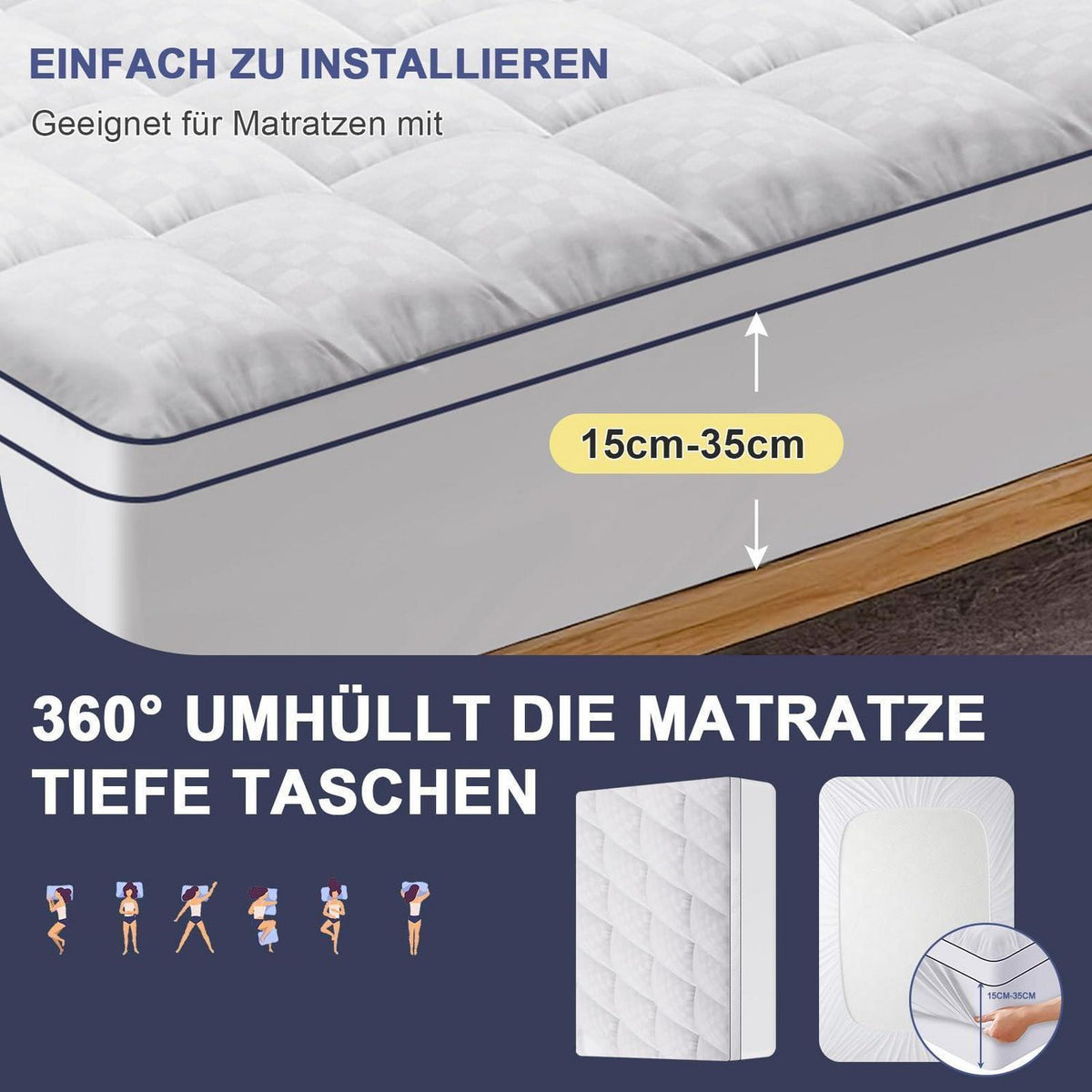 Matratzentopper 160x200cm ultraweich 1000gsm Premium
