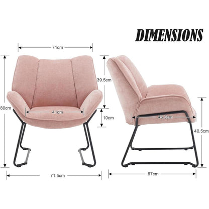 Chenille Longuesessel Rosa – Modern & Bequem für Wohnzimmer