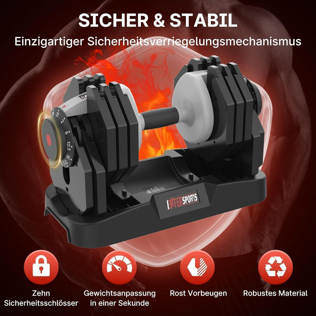 Verstellbare Hantel 2-27kg mit 10 Gewichtsstufen