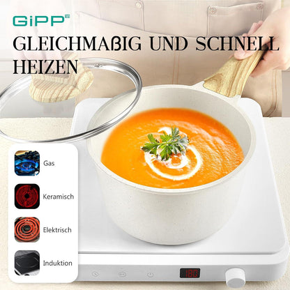 21-teiliges Granit Topfset mit Antihaftbeschichtung, Pfannen + hoher