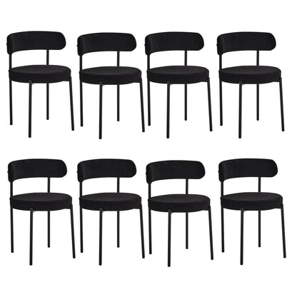 8 Esszimmerstühle Teddy-Samt Schwarz – Modern & Komfortabel