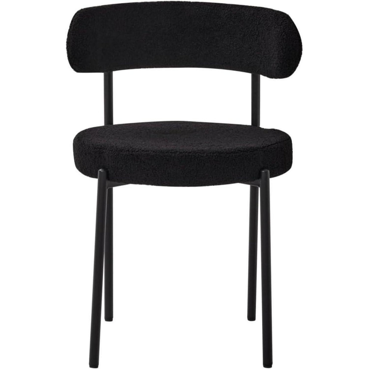 8 Esszimmerstühle Teddy-Samt Schwarz – Modern & Komfortabel