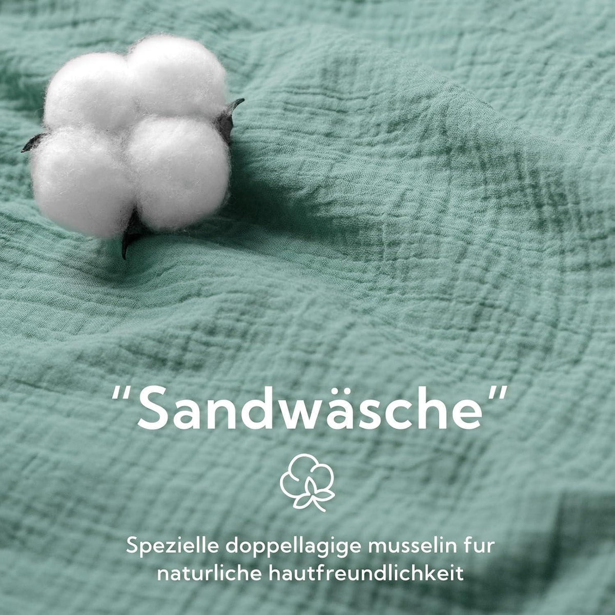 Bettwäsche-Set Baumwolle Doppeltes Musselin 135x200 cm Beangreen