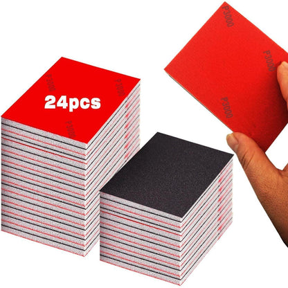 Schleifschwamm Set 24 Stück, P180-P4000, Nass & Trocken, für Holz, Metall, Farbe