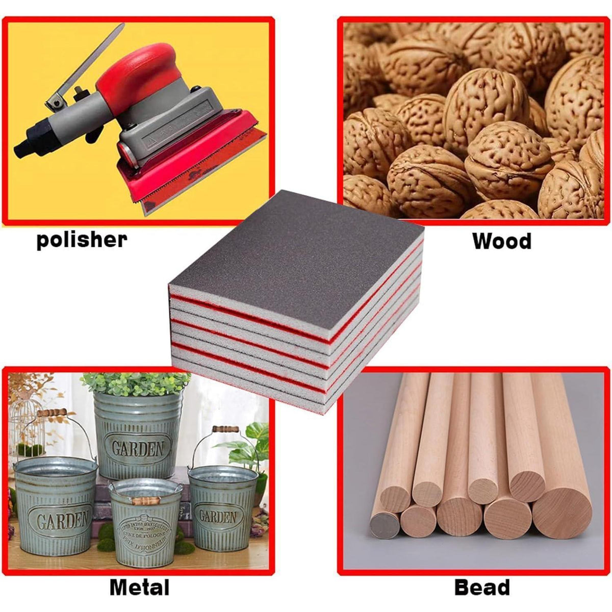 Schleifschwamm Set 24 Stück, P180-P4000, Nass & Trocken, für Holz, Metall, Farbe