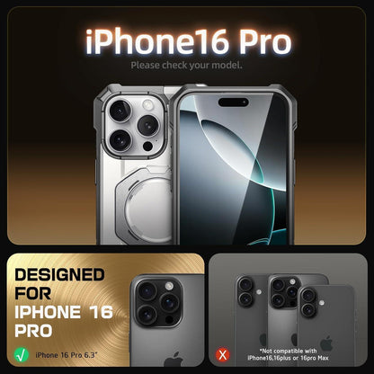 iPhone 16 Pro Hülle mit Ständer, MagSafe, Weiß