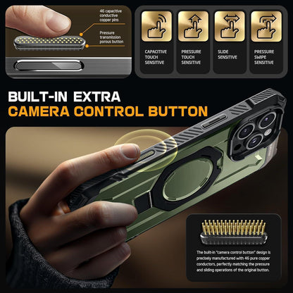 iPhone 16 Pro Hülle mit Ständer & MagSafe Grün