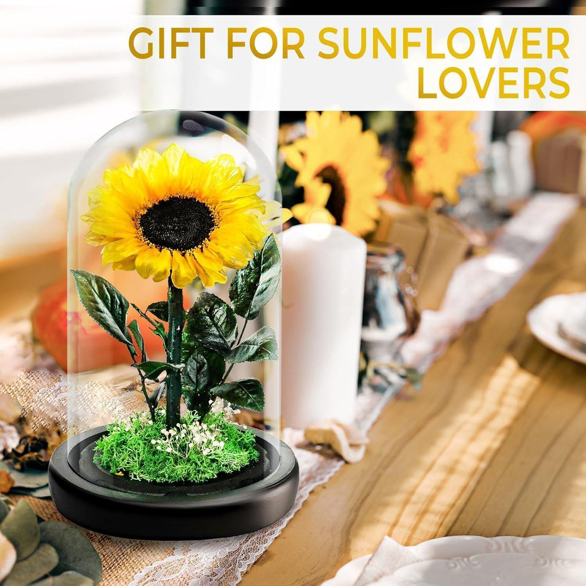 Konservierte Sonnenblume im Glas - Ewiges Muttertagsgeschenk