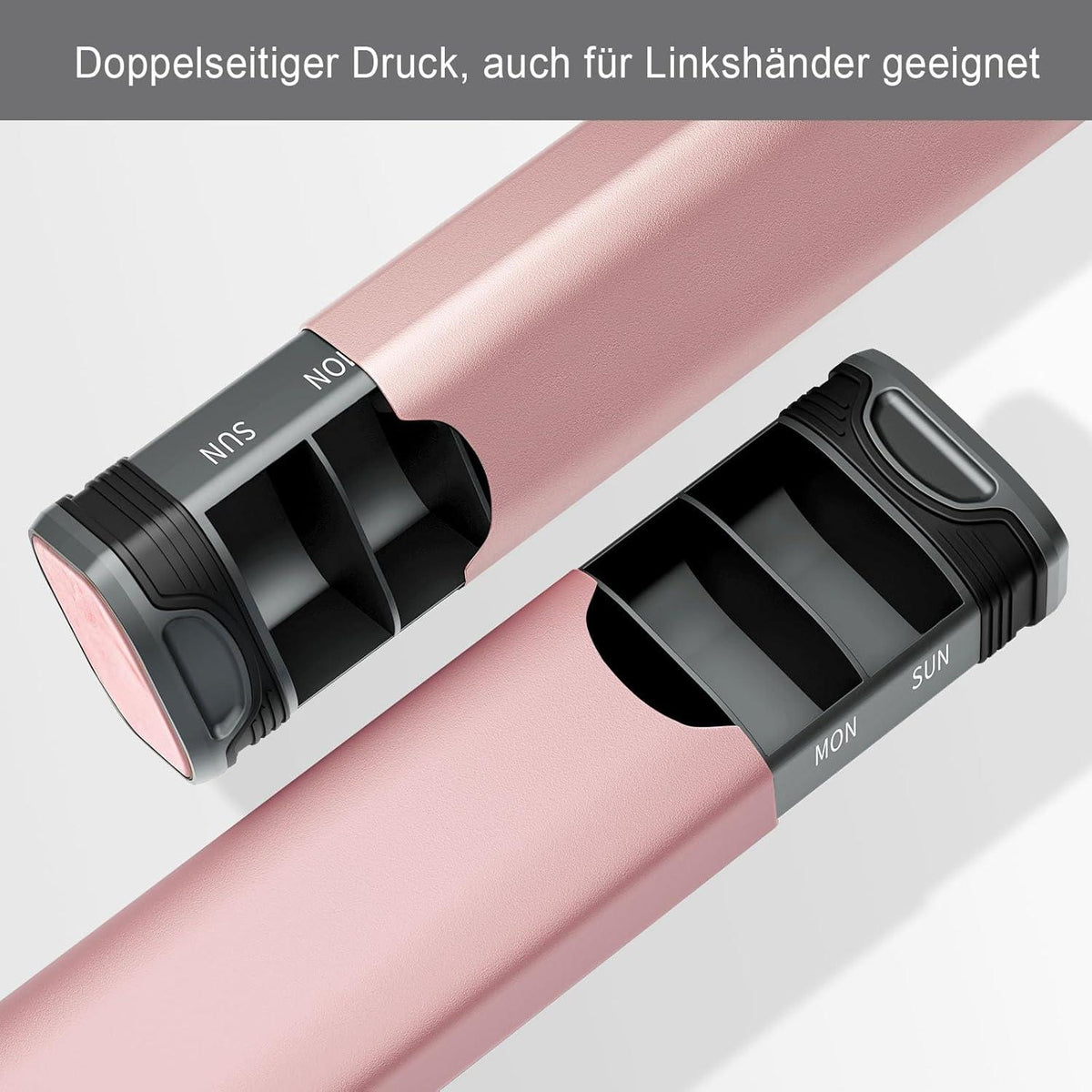 Serfeymi Tablettenbox 7 Tage Metall Medikamentenbox Pillendose Organizer Pillenbox - Rosa