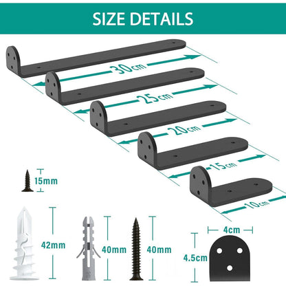 Schwerlast Regalhalterung 30cm, 2 Stück, Schwarz