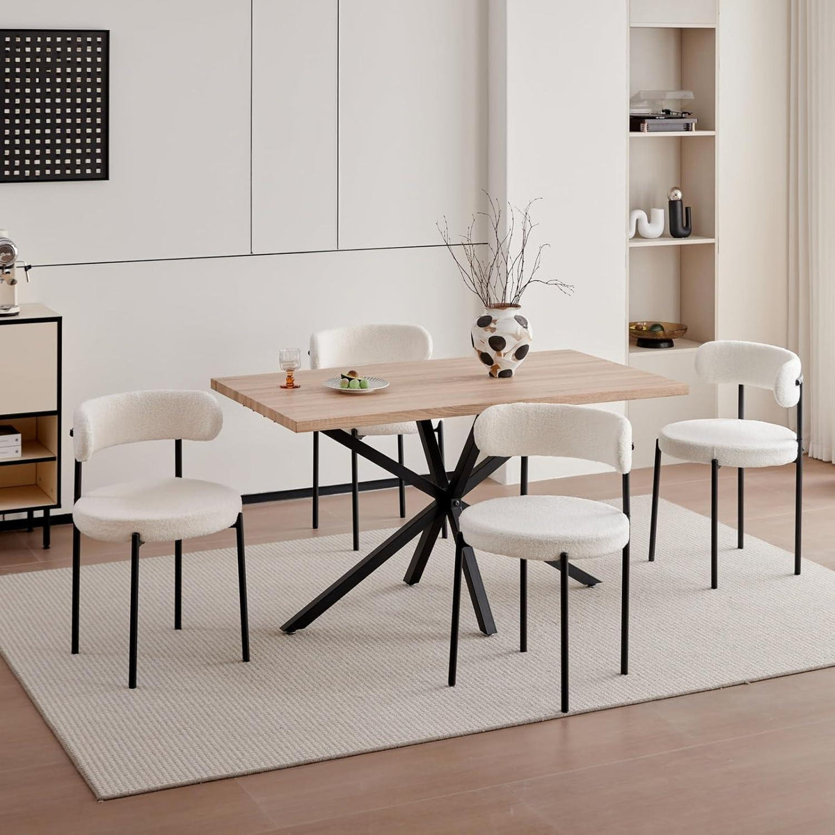 Moderner Esstisch 140x78cm – Nordischer Stil mit Eiche Dekor