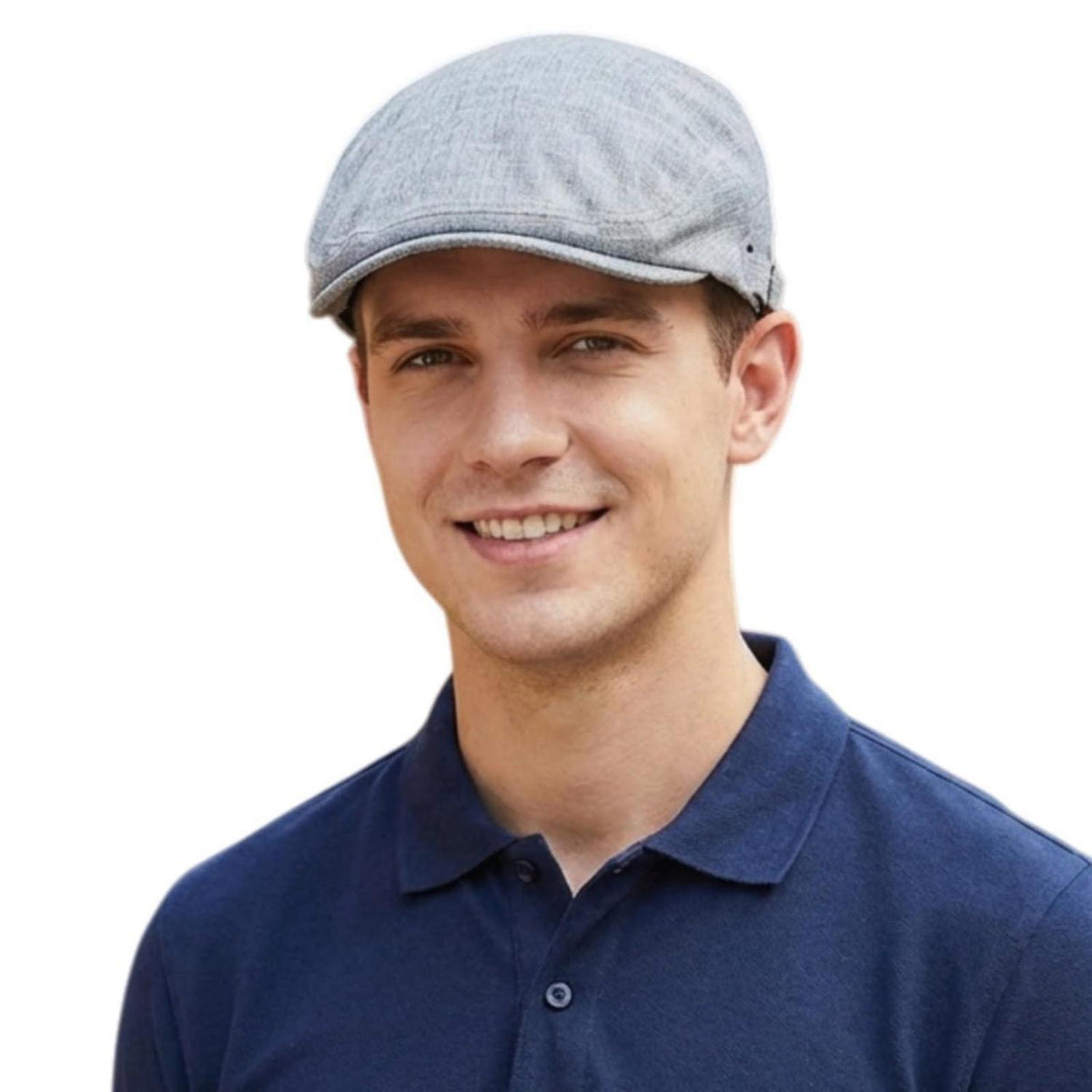 Schiebermütze Herren Sommer Dünn - Atmungsaktive Flatcap Hellgrau
