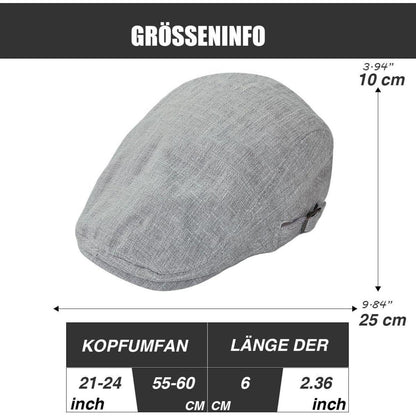 Schiebermütze Herren Sommer Dünn - Atmungsaktive Flatcap Hellgrau