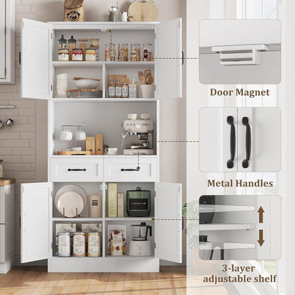 180cm Küchenschrank mit Arbeitsplatte | Vorratsschrank & Buffetschrank Weiß