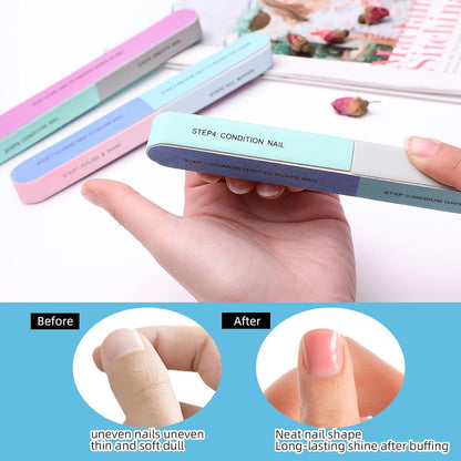 6er Set Multidimensionale Nagelfeilen Naturnägel Buffer Nagelpflege Salons