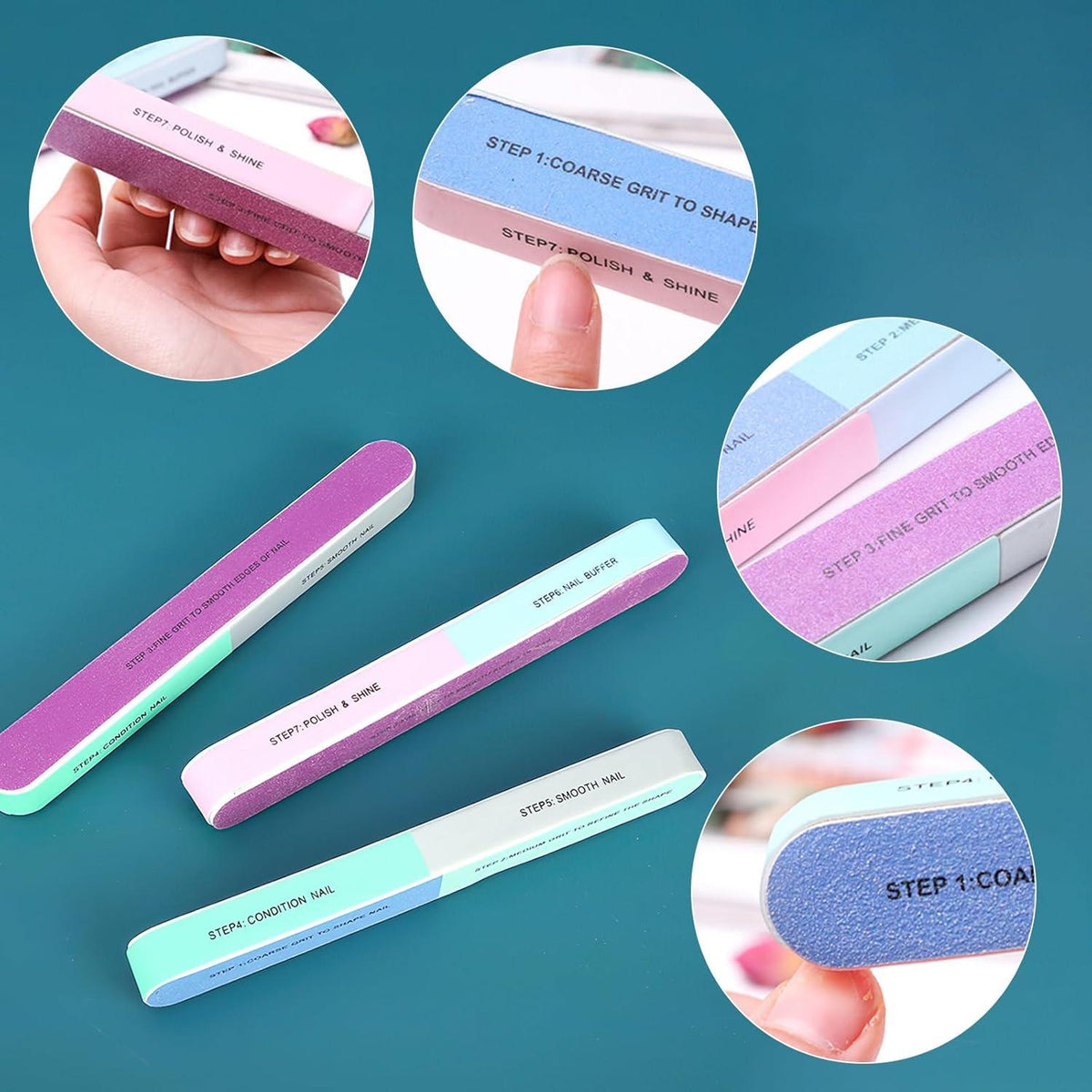 6er Set Multifunktionale Nagel Polierfeilen für Nagelpflege
