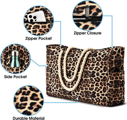 Oscaurt Strandtasche Damen Streifen Tote Bag Wasserdicht