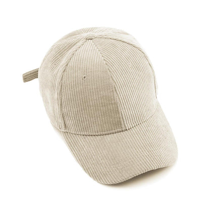 Winter Baseball Cap Herren Damen Cord Verstellbar Warm Beige