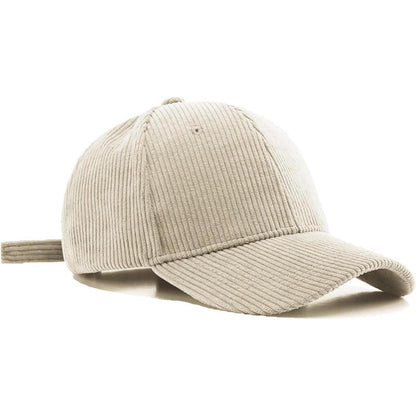 Winter Baseball Cap Herren Damen Cord Verstellbar Warm Beige