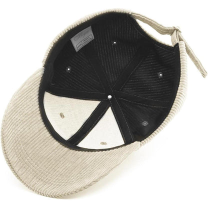 Winter Baseball Cap Herren Damen Cord Verstellbar Warm Beige