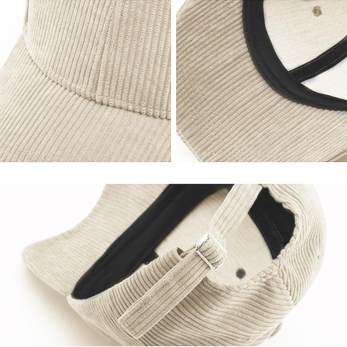 Winter Baseball Cap Herren Damen Cord Verstellbar Warm Beige