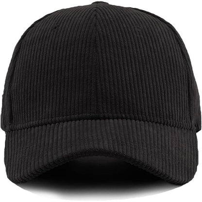 Winter Baseball Cap Herren Damen Cord Verstellbar Warm Schwarz