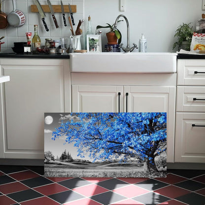 Leinwandbild Baum des Lebens blau, 59x119 cm, Modern