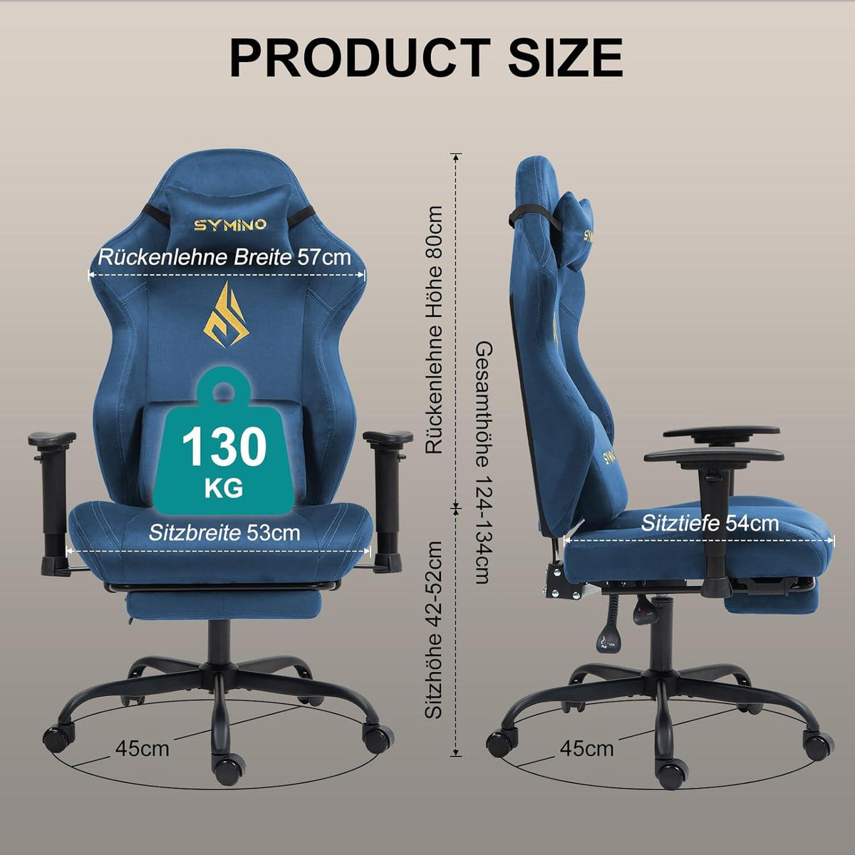 Symino Gaming Stuhl Racing Chair Wildlederimitat ergonomisch