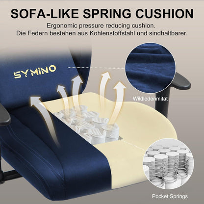 Gaming Stuhl Racing Gamer Sessel Wildlederimitat PC Stuhl Ergonomischer