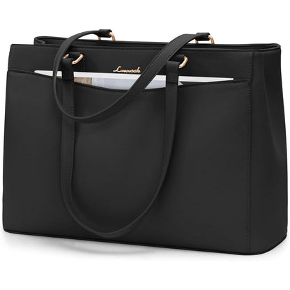 Laptoptasche Damen 15,6 Zoll, Elegant & Stabil, Schwarz
